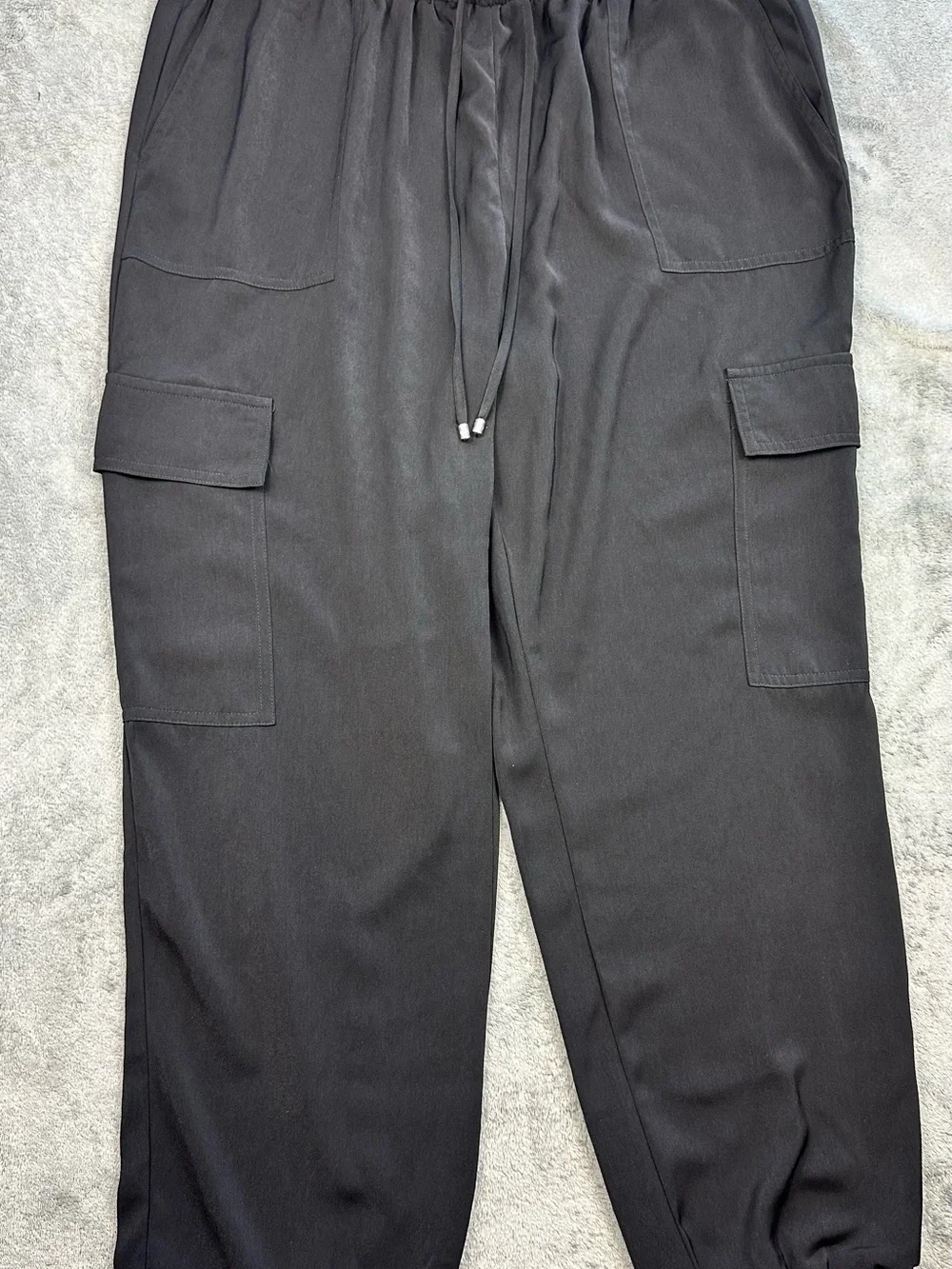 Michael Michael Kors Women’s Black Cargo Jogger Pants XL Drawstring Pull-On
